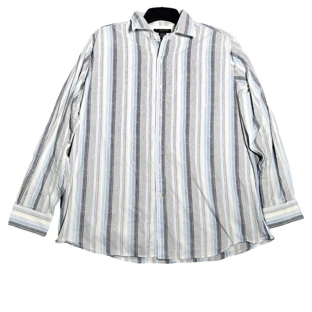 J. Ferrar Modern Fit Long Sleeve‎ Button Down  Mens Striped  Size XXL 18-18 1/2